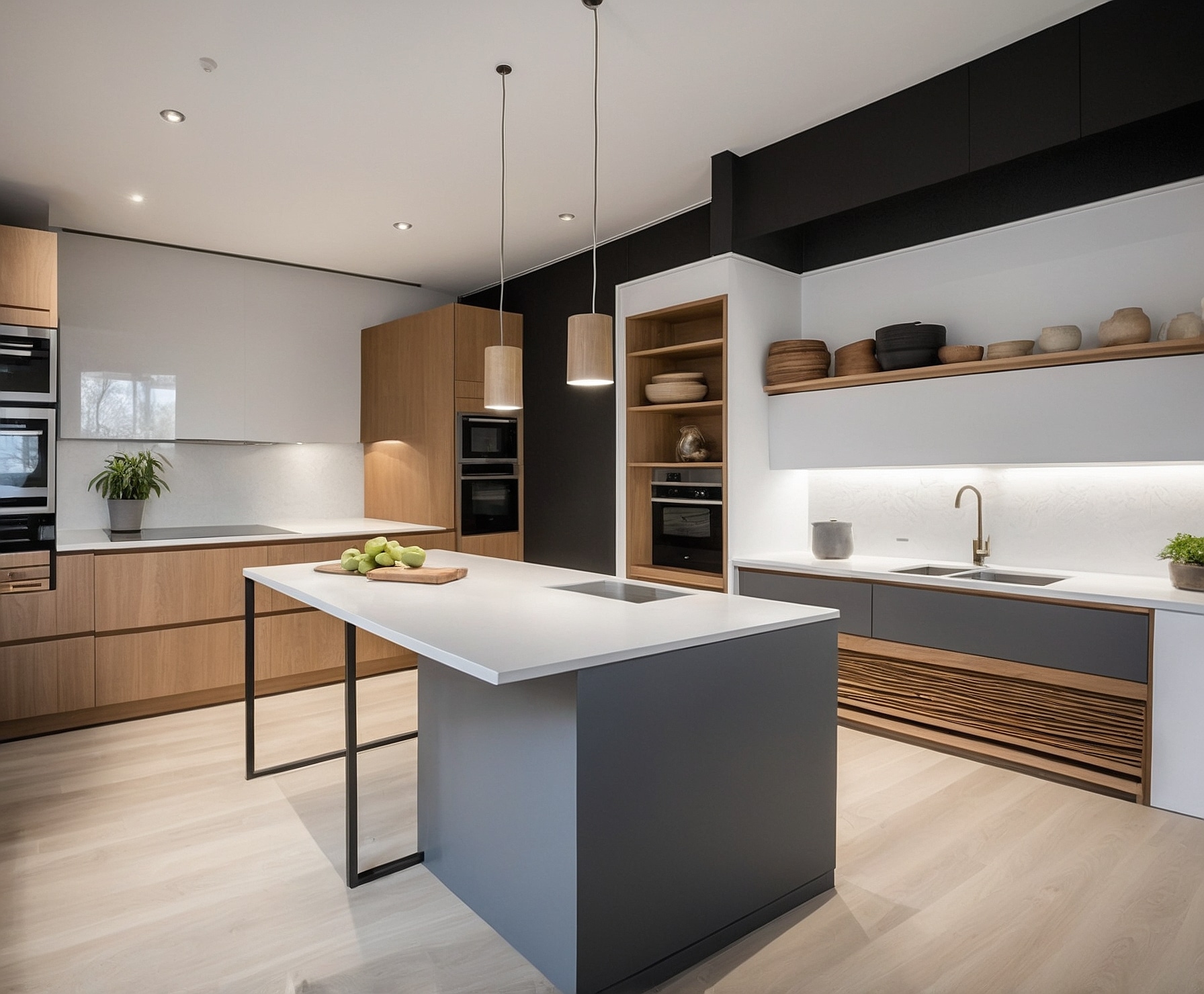 Cocina moderna reformada con equipos nuevos.
